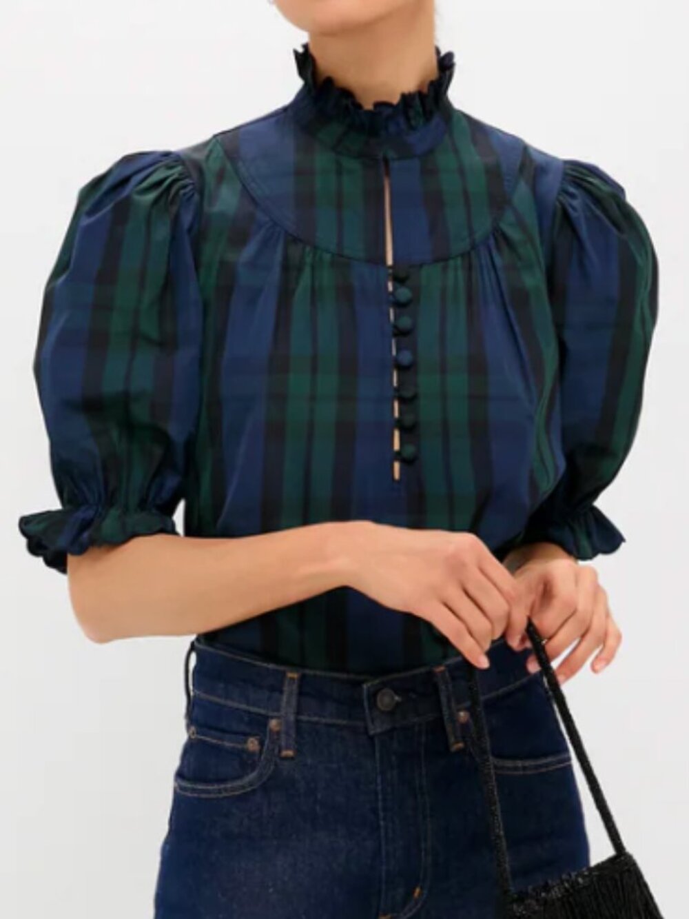 Tuckernuck Pomander Place Blackwatch Selena Blouse NEW